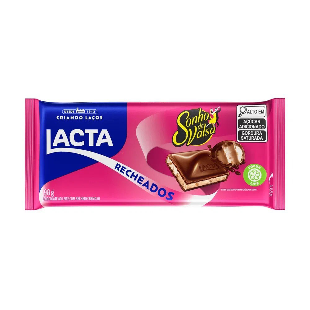 CHOCOLATE LACTA AO LEITE SONHO VALSA 98G