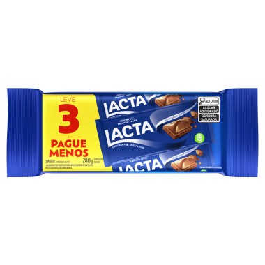 CHOCOLATE LACTA AO LEITE PACK 3UN 240G