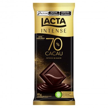 CHOCOLATE LACTA INTENSE 70PC CACAU 85GR