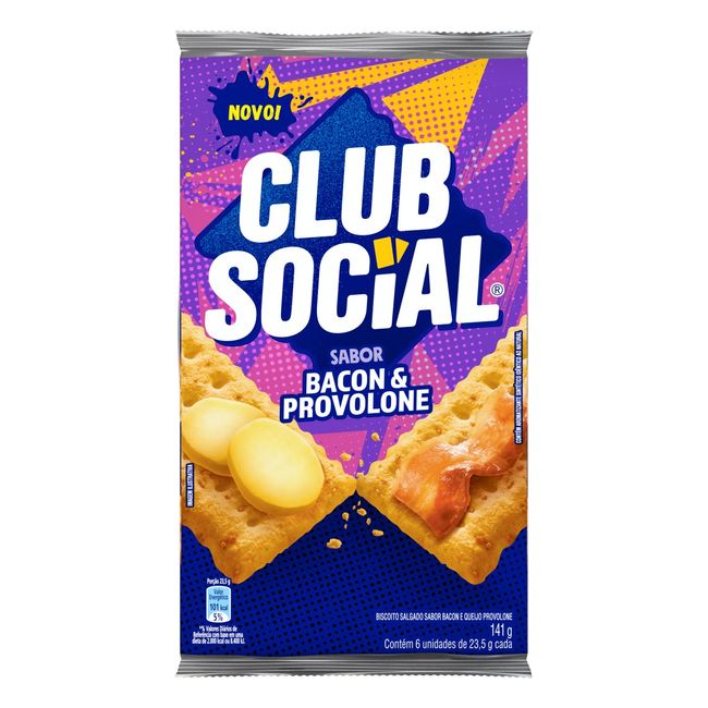 BISCOITO CLUB SOCIAL BACON E PROVOL 141G