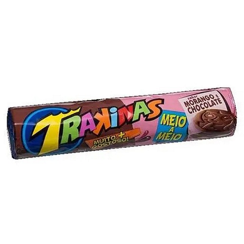 BISCOITO TRAKINAS MEIO CHOC/MORANGO 126G