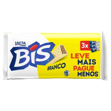 BISCOITO LACTA BIS BRANCO PACK L+P MENOS