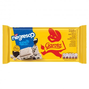 CHOCOLATE GAROTO BRANCO NEGRESCO 80GR