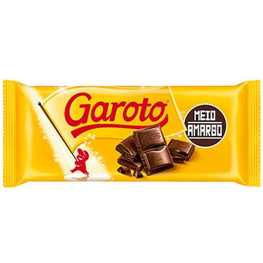 CHOCOLATE GAROTO MEIO AMARGO 80GR