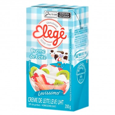 CREME DE LEITE ELEGE LEVE 10PC UHT 200GR