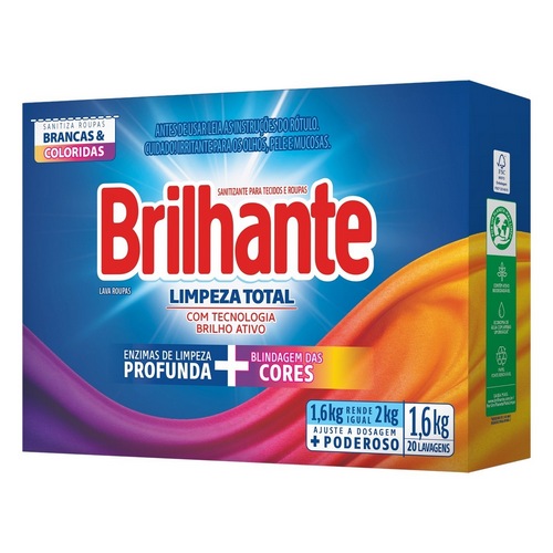 DETERGENTE PO BRILHANTE LIMP TOT CX 1,6K