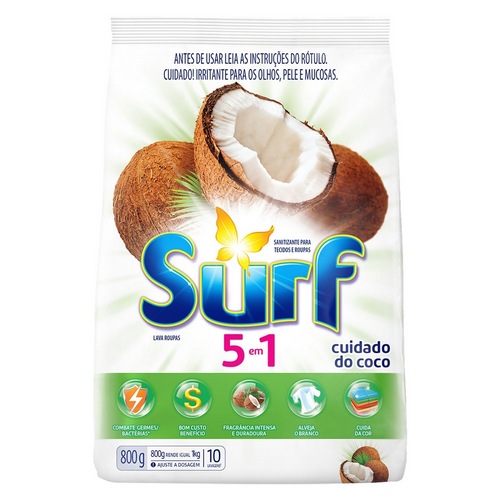 DETERGENTE PO SURF CUIDADO COCO 800GR