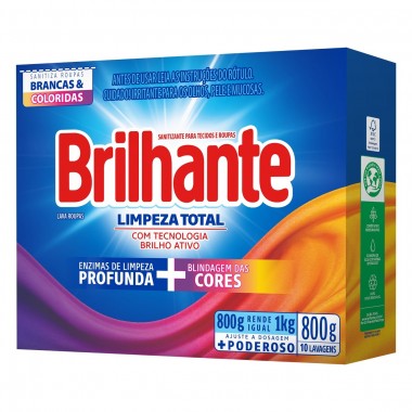 DETERGENTE PO BRILHANTE LIMP TOT CX 800G