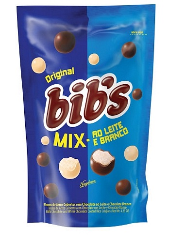 CHOCOLATE BIBS MIX LEITE/BCO 120GR