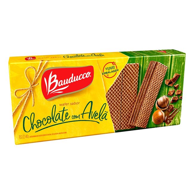 BISCOITO BAUDUCCO WAFER CHOC AVELA 140GR