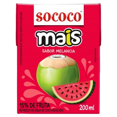 AGUA DE COCO SOCOCO MAIS MELANCIA 200ML