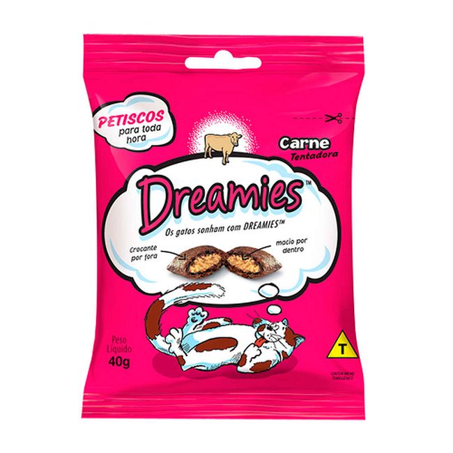 PETISCO GATOS DREAMIES CARNE 40GR