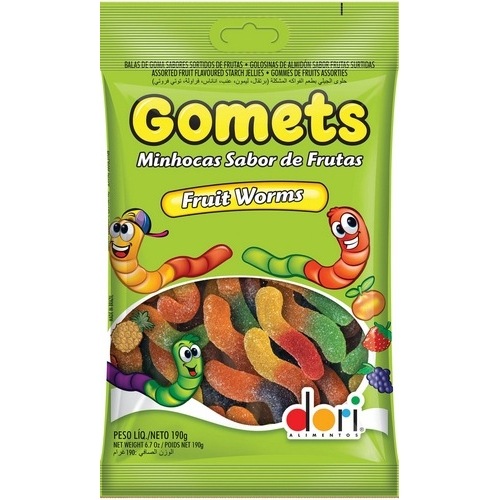 BALA DORI GOMETS MINHOCAS FRUTAS 150GR