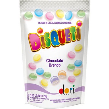 BALA DORI DISQUETI CHOCO BRANCO 100GR