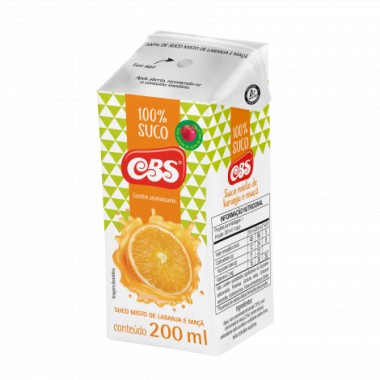 SUCO CBS LARANJA 100PC 200ML