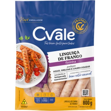 LINGUICA CVALE FRANGO FINA CONG 800GR