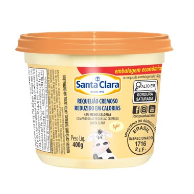 REQUEIJAO SANTA CLARA CREMOSO LIGHT 400G