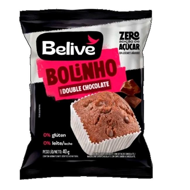 BOLINHO BELIVE CHOCOLATE ZERO ACUCAR 40G