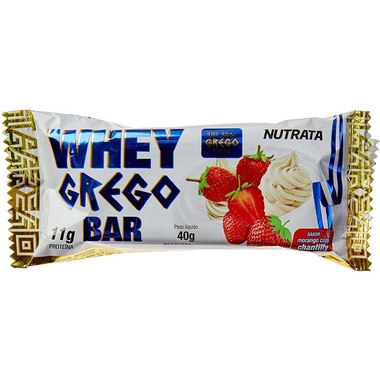 BARRA WHEY PROTEINA GREGO MORANGO 40G