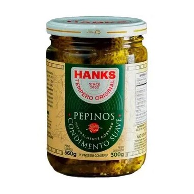 PEPINO HANKS EM CONDIMENTO SUAVE 300G