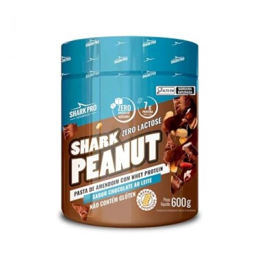 PASTA AMENDOIM SHARK PRO CHOC LEITE 600G