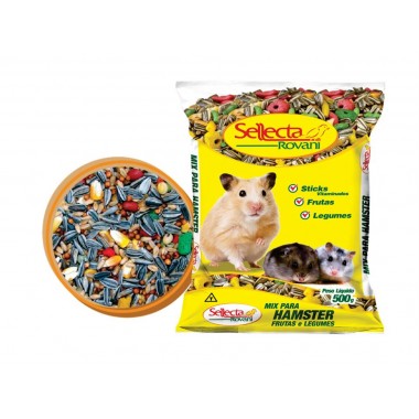 RACAO HAMSTER SELLECTA MIX FRUTAS 500GR