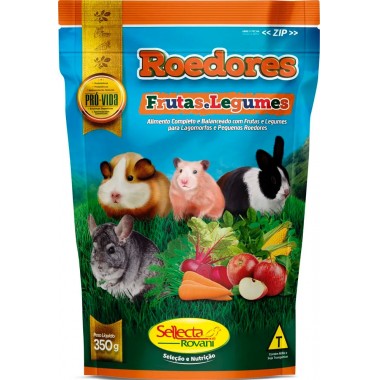 RACAO ROEDORES SELLECTA FRUTAS 350GR