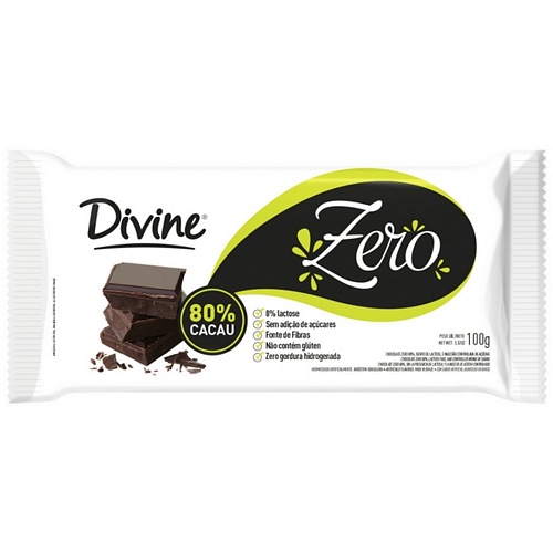 CHOCOLATE DIVINE ZERO AMARGO80CACAU100GR