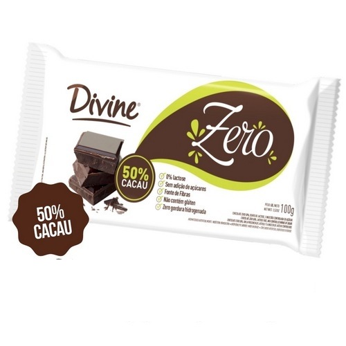 CHOCOLATE DIVINE ZERO MEIO AMARGO50 100G