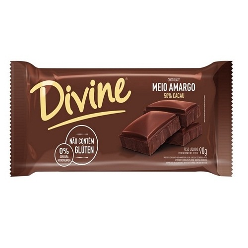 CHOCOLATE DIVINE MEIO AMARGO 50CACAU70GR