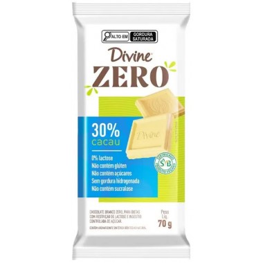 CHOCOLATE DIVINE ZERO BRANCO VEGANO 70GR